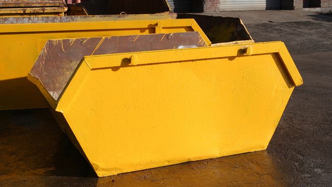 A skip that is ready to be delivered to a customer 